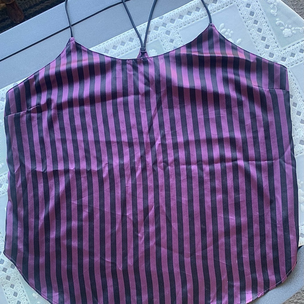 EUC Victoria's Secret Satin Basic Black & Pink Cami Size M